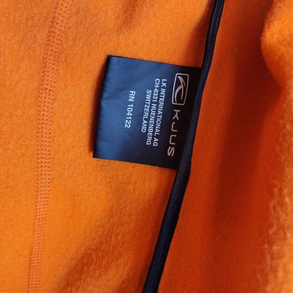 Kjus Womens Golf Hooded Jacket Full Zip Pockets Size Small Orange Activewear - Picture 5 of 8